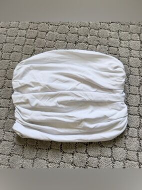 Zara White Strapless Ruched Tube Top